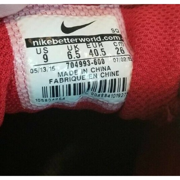 Nike Red Air Max Women's US 9 704993-600 2015 - Picture 7 of 7